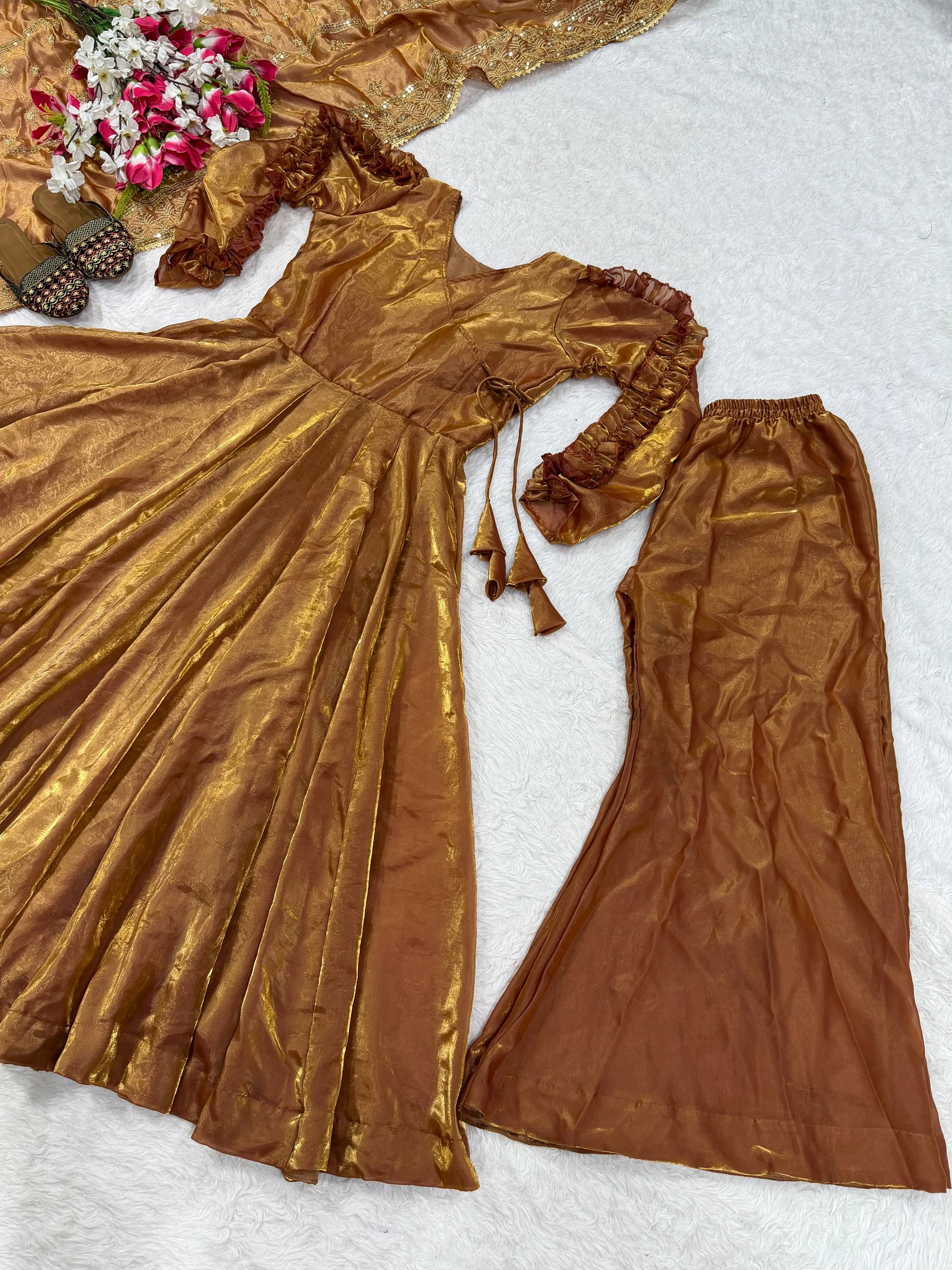 Urban Russet Luminous Flared Anarkali